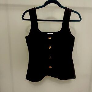 Love Tree Brown Sweater Vest with Gold Buttons Size S